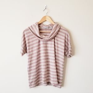 Land’s End Tan Dolman Sleeve Cowl Neck Top